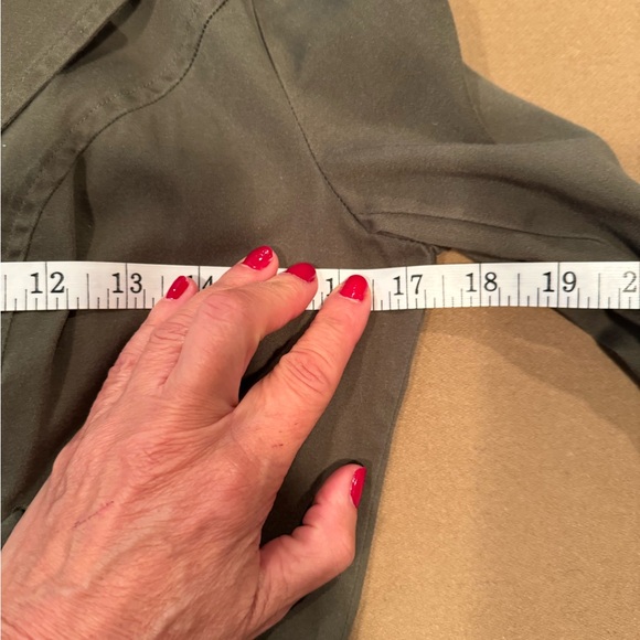 Aqua Olive Fitted Cotton/Spandex Peplum Jacket - X-Small - Picture 10 of 12